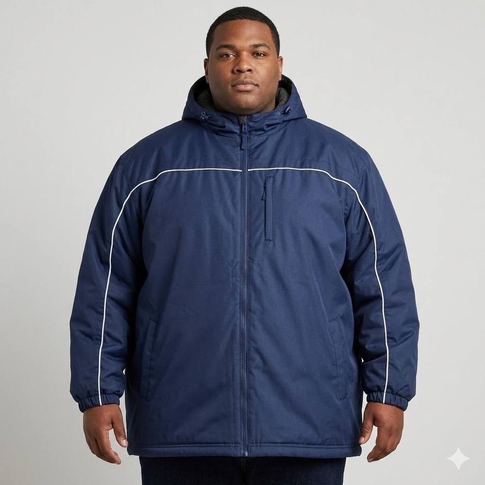 Canyon Ridge Navy Blue Hooded Parka Quilted Fleece Lined Heavy Winter 3XL